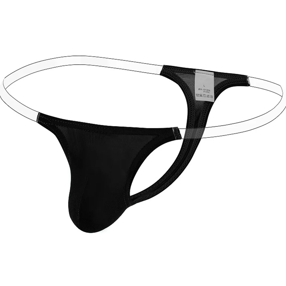 Men Sexy Pouch G-String Thongs Sex Toys T-Back Transparent Belt Breathe Soft Sexy Mens Underwear Hot Exposed Butt Unisex Panties