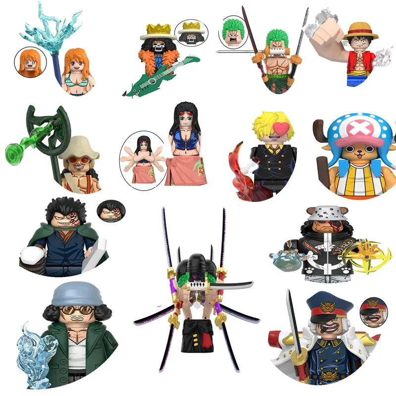 DY661 WM6191 X0357 X0356 X0357 X0358 X0359 Anime Series Cartoon Building Blocks Mini Figures Heads Kids Toys   mould king