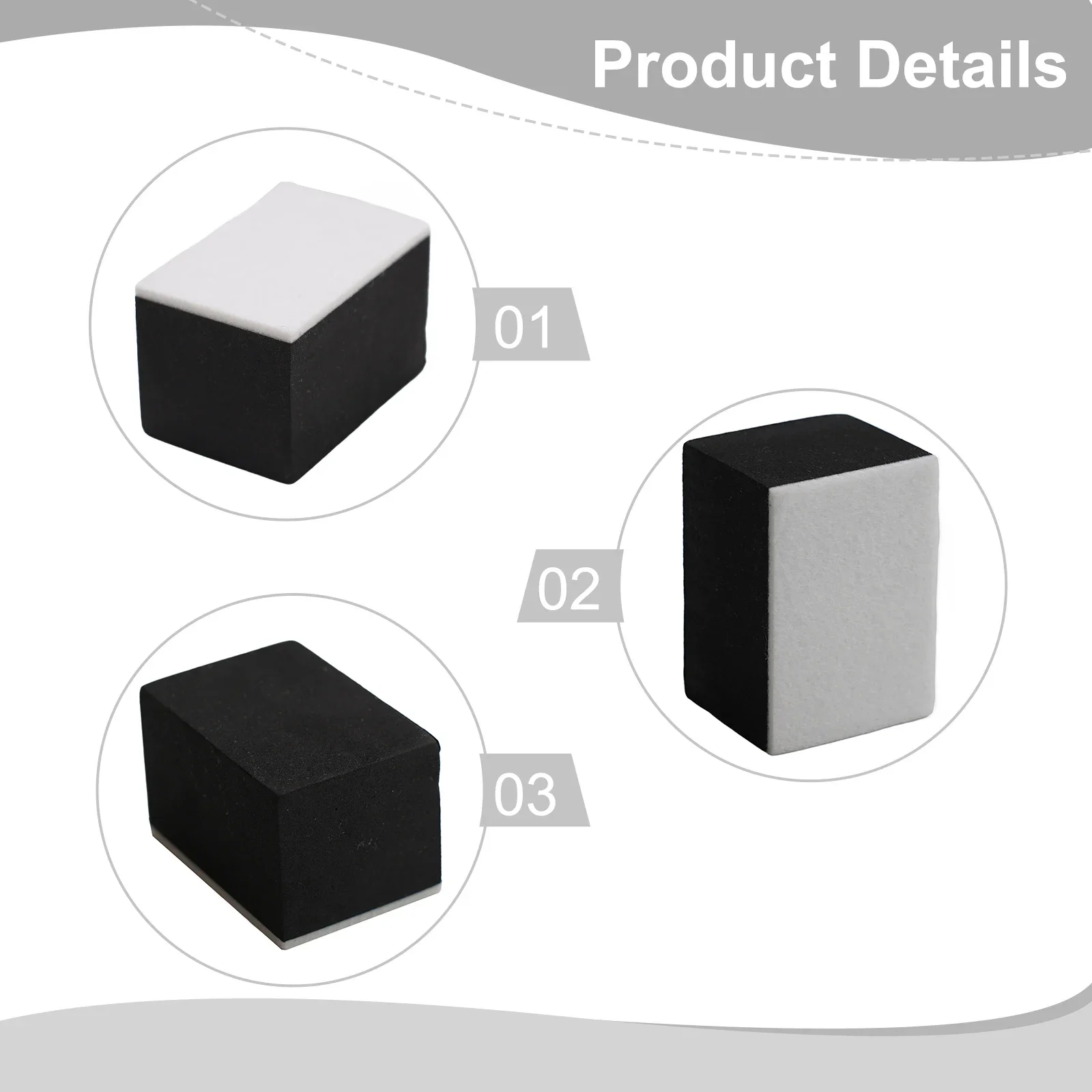 Autopolijstsponzen Auto keramische coating Praktische rechthoekige spons + wolvilt Wit + zwarte spons met hoge dichtheid