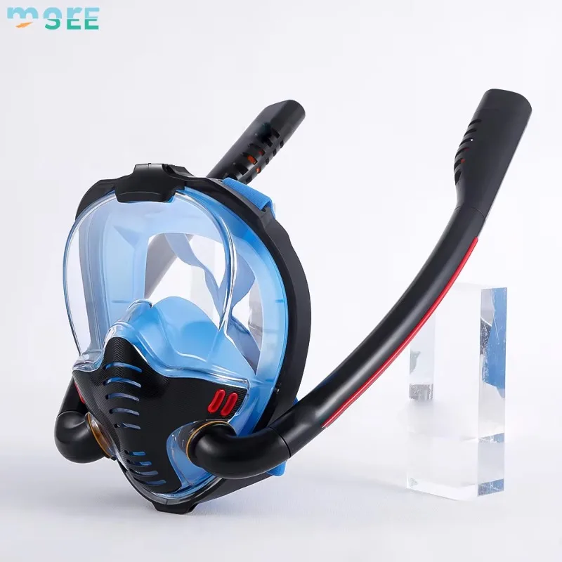 Double Breathing Tube Snorkeling Equipment Full Face Snorkel Mask Snorkeling Gear Set