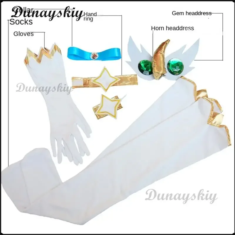 Gioco LOL Star Guardian of Soraka Costume Cosplay The Starchild parrucca orecchie corno Anime Lolita Dress Halloween Sexy Women Green Suit