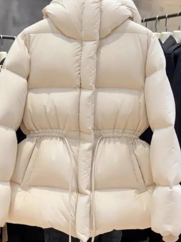 

Утепленное женское пальто с капюшоном, приталенное, длинное, повседневное, на хлопковой подкладке, для женщин