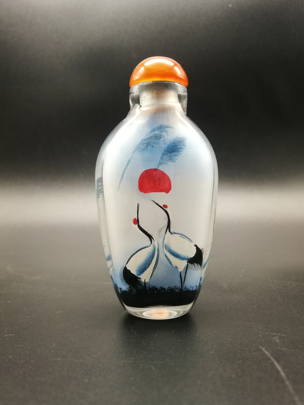 peking chinese inside painted glass snuff bottle reverse painting bottles crane gifts snuffbox peking christmas glaze clear