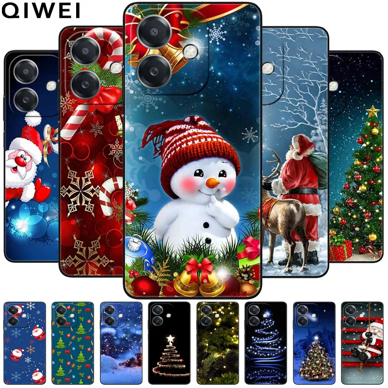 Christmas Phone Cases for OPPO A3 A3x Case Silicon TPU Soft Bumper On for OPPO A3x 4G 5G Protection Cover OPPOA3X OPPOA3 A 3 3X