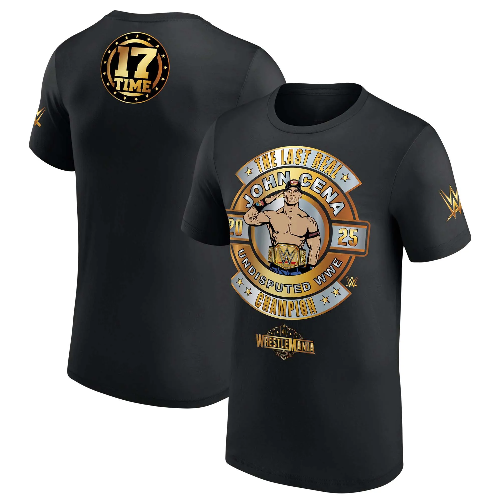 تي شيرت رجالي أسود من John Cena WrestleMania 41 الفائز تي شيرت صيفي بأكمام قصيرة تي شيرت نسائي 2025 ملابس رياضية جديدة للأطفال