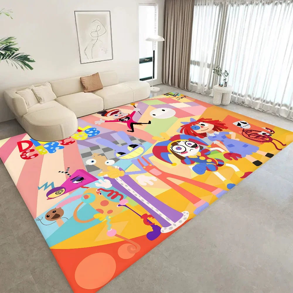 Cartoon A- Amazing Digital Circus Printing Entrance Door Mat Washable Non-Slip Living Room Sofa Chairs Area Mat Kitchen Welcome