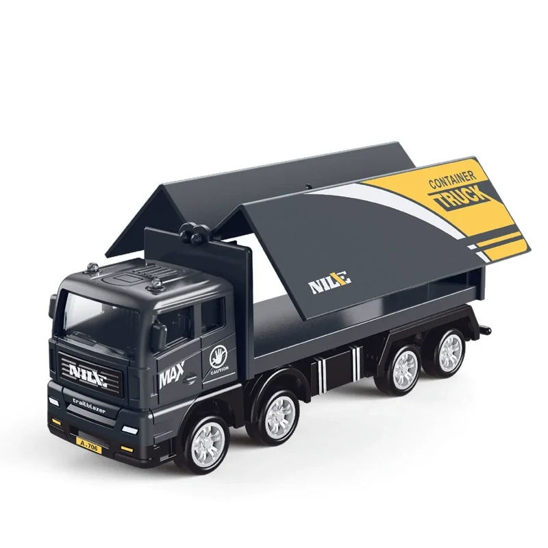 محاكاة الناقل حاوية شاحنة شحن مركبة الأطفال أطفال التراجع نموذج سيارة ألعاب تعليمية لصبي لعبة هدية #3