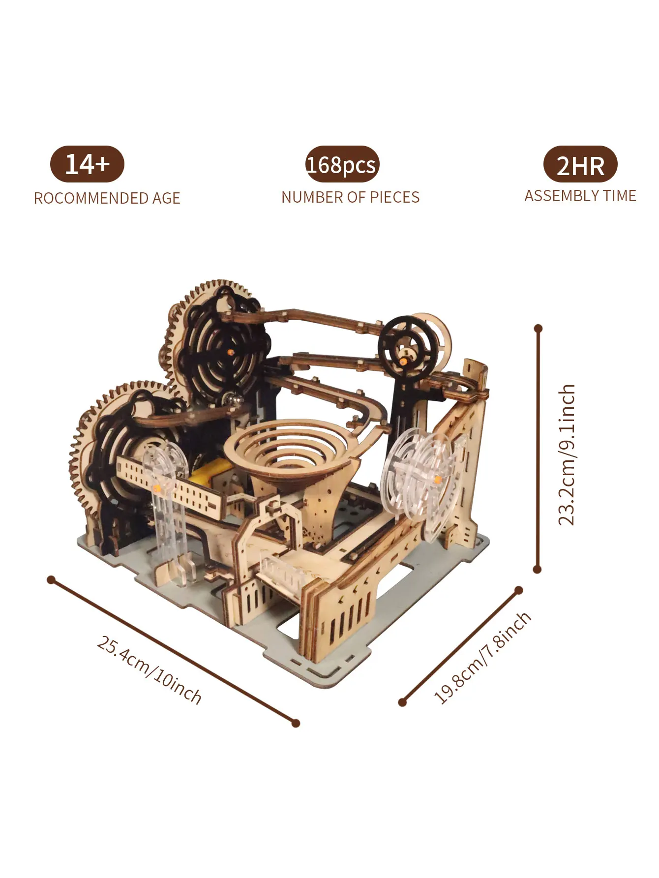 Electric 3D Wooden Puzzles Marble Run Model Kits  Brain Teaser Puzzle DIY handmade Christmas gift