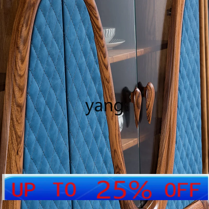 

CX New Chinese Style Big Zebra Ugyen Wooden Dining Cupboard Storage Cabinet
