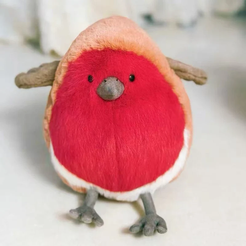 

Lovely Robin Plush Kawaii Bird Doll Red Fat Christmas Toy Pillow Soft Fluffy Gift For Children Friend