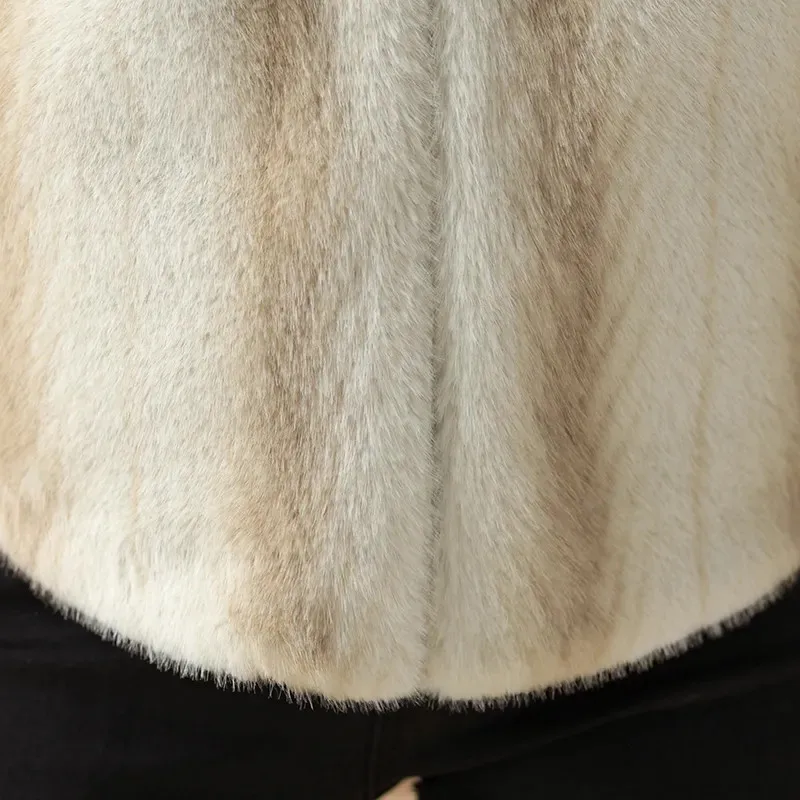 2026 Nieuwe Mode Faux Nertsen Bontjas Vrouwen Winter Dikke Rits Korte Bont Jas Middelbare Leeftijd Moeder Kleding Tops warme Bovenkleding T1642