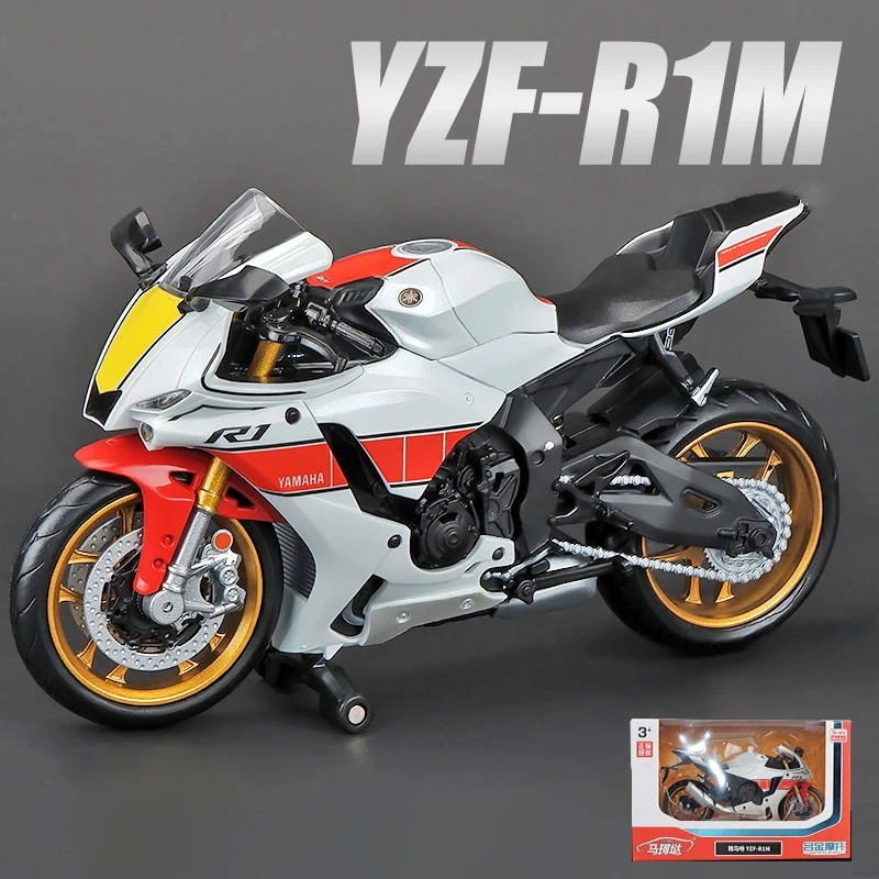 1:12 야마하 YZF-R1M 60 주년 기념 오토바이 모델 장난감 차량 컬렉션, 오토바이크 쇼크 업소버, 오프로드 오토사이클 장난감 자동차