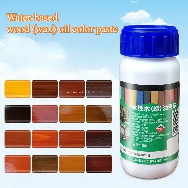 100ML Water-based Wood Wax Oil Color Paste Imitation Wood Paint High Concentration Pigment Wooden Staining Color Matching Agent