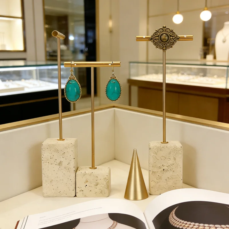 

Yellow Plaster Creative Metal Earring Jewelry Display Stand Jewelry Storage Organizer - in Stock