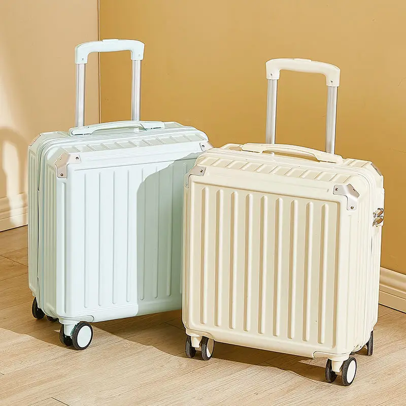 Valise de cabine portable pour femme, valise à roulettes silencieuse, petite valise à main, 18 pouces, nouveau modèle, 2023