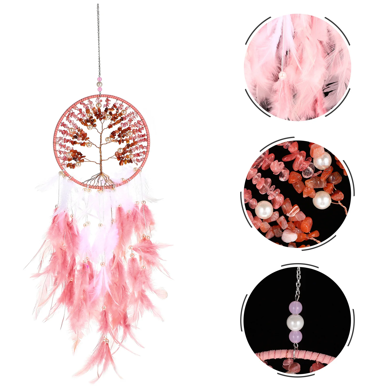 

Pink Dreamcatcher Pendant Creative Handmade Home Wall Window Hanging Decorative Ornament Bedroom Romantic Dreamcatcher