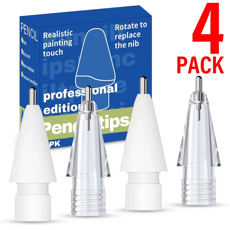 

Ultra Slim Upgraded Mute Pencil Tips For iPencil 1/2 Generation Stylus Pen 0.6MM Replacable Pen Nib Anti-wear Transparent Tip