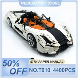 New T010 Technical Super Sports Racing Car Hypercar Model Building Blocks Bricks Educational Puzzle Toy Birthday Gifts For Kids