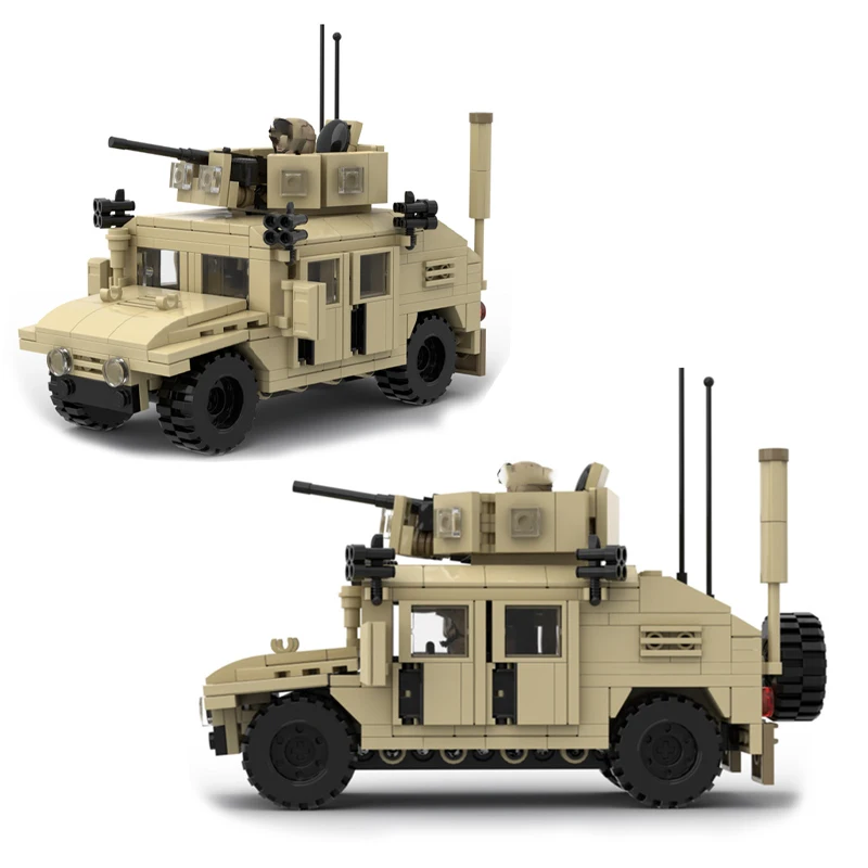 WW2 Military Hummered Building Blocks MOC Humvees Stryker Armored Vehicle Car Model Set US Army Weapons Parts Kits Toys