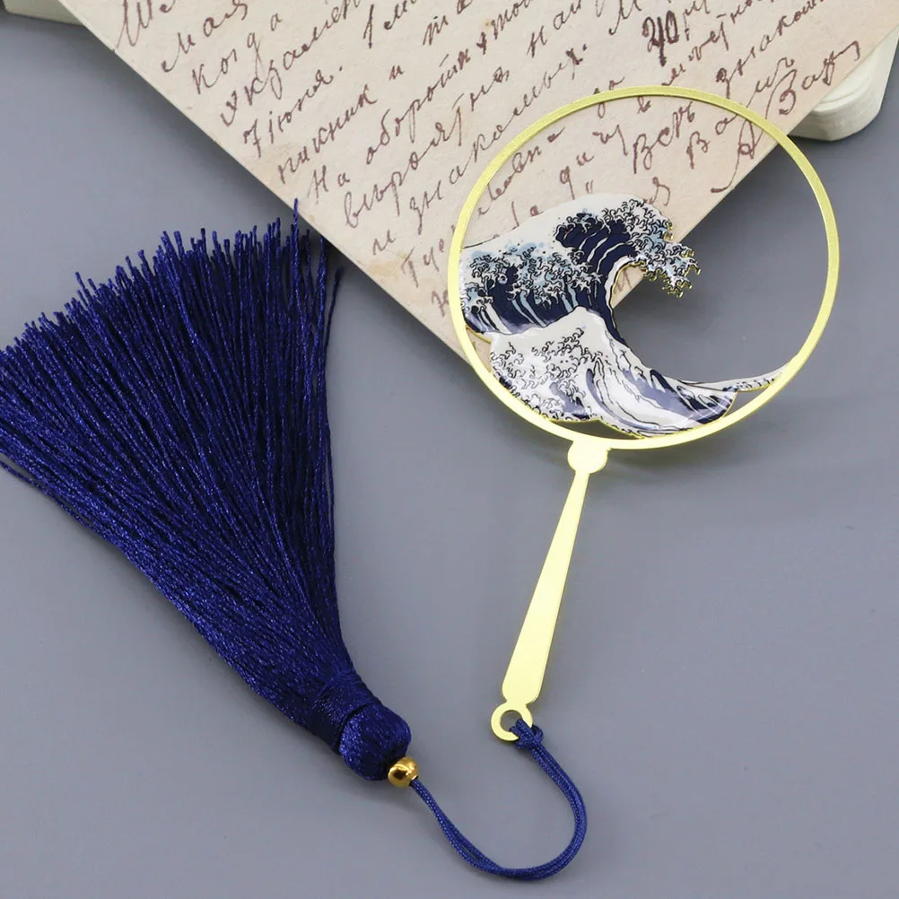 1 шт., подвесная закладка с кисточкой и морской волной, закладки, карты из океанского сплава, универсальный подарок на выпускной, декоративное моделирование панды