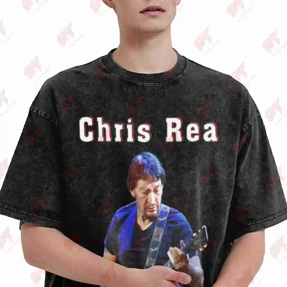 Chris Rea Signature Vintage Washed Tee Pure Cotton T-Shirt