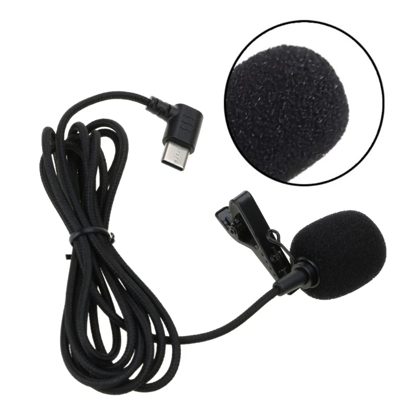 Lapel Mic Lavalier Microphone with Omnidirectional Pickup Windproof For 360