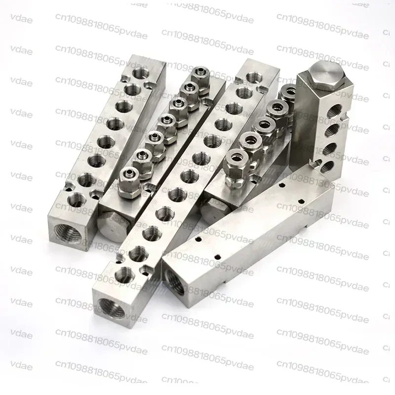Tool Parts High Pressure 30x30mm Out  2-12 Way 304 Stainless Steel Distributor Manifold Splitter Block Pneumatic Air Fitting