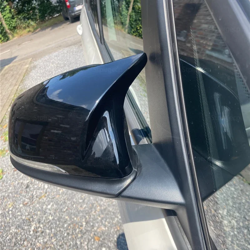 استبدال M نظرة غطاء مرآة لسيارات BMW 1 سلسلة F40 2019-2023 116i 118i 120i 128ti 116d 118d 120d غطاء مرآة سوداء