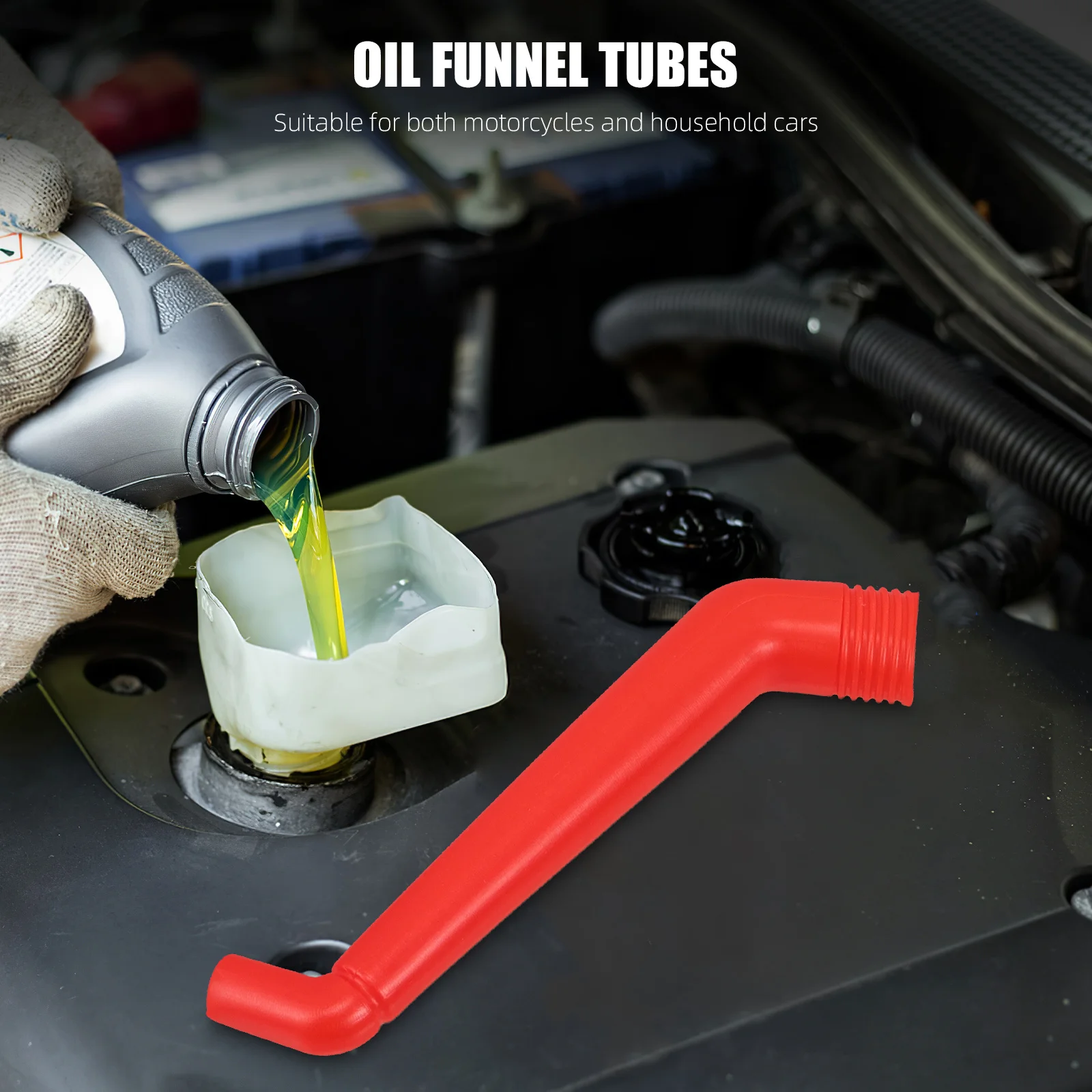 

4Pcs Plastic Oil Funnel Hose Replacement Curved Tube for Automotive Motorcycle Oil Change Transmission Fluid Radiator Funnel
