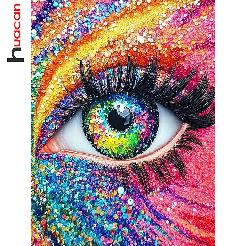 Huacan New Arrivals 2025 Diamond Painting Eye Diamond Mosaic Portrait Complete Kit Craft Kit