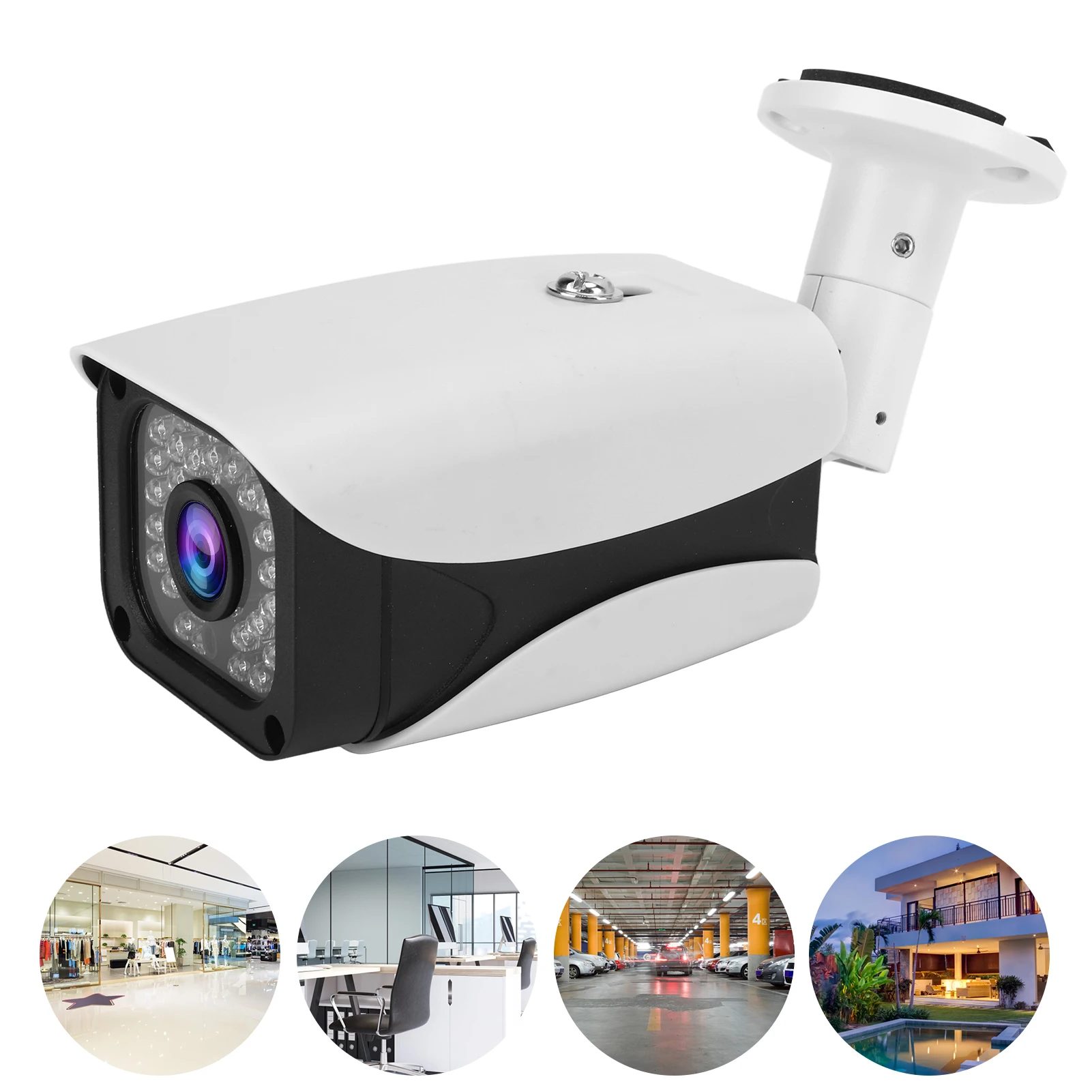 Indoor Outdoor Security Camera HD 1080P 2MP IP66 Waterproof Infrared Night Vision 110° Wide Angle For Home School Office