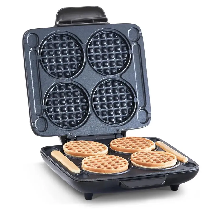 

Multi Mini Waffle Maker Quad Waffle Maker for Family Breakfasts Dual Nonstick Heating Plates amp EasyRelease Surface Compact amp