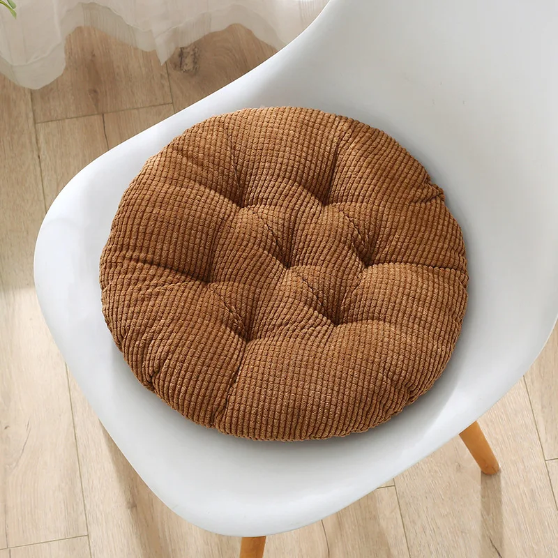 Rundes, dickes Cord-Stuhlkissen – Superweiches Sitzkissen für Schlafzimmer, Erkerfenster, Tatami und Hocker – Dekoration – Detail 7