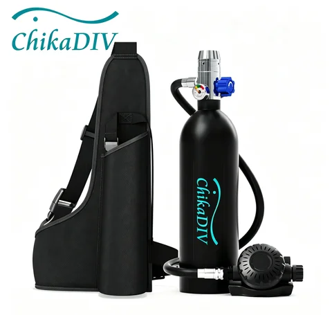ChikaDIVE Mini Scuba Tank Portable Diving Lung Air Tank with DOT Certified Diving Oxygen Cylinder Kit for Emergency Pony Bottle for Snorkeling Underwater Breathing Training