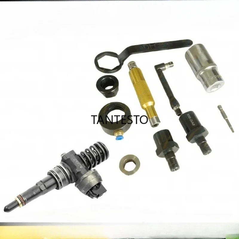 PIZEO Einheitseinspritzdüsen-Demontage- und Montage-Reparaturwerkzeug-Set für Volkswagen Audi Skoda mit Einstellunterlage – Detail 1