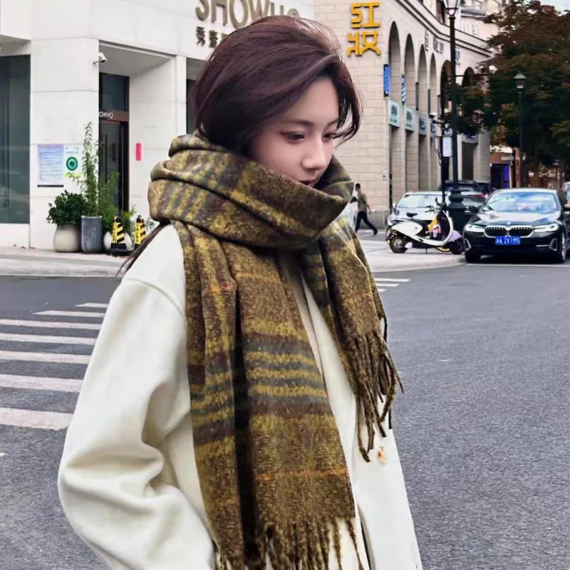 Winter New Wool Long Scarf Classic Simple Striped Warm Shawl Designer  Style Paired Coat Men\'s  Women\'s Christmas Шарф