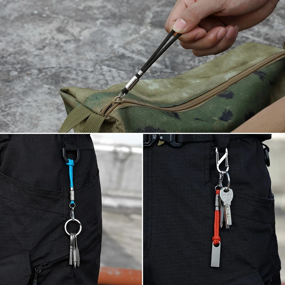 Outdoor Survival EDC Paracord Carabiner Snap Mini Spring Clip Camping Hiking Hook Backpack Buckle Key Chain