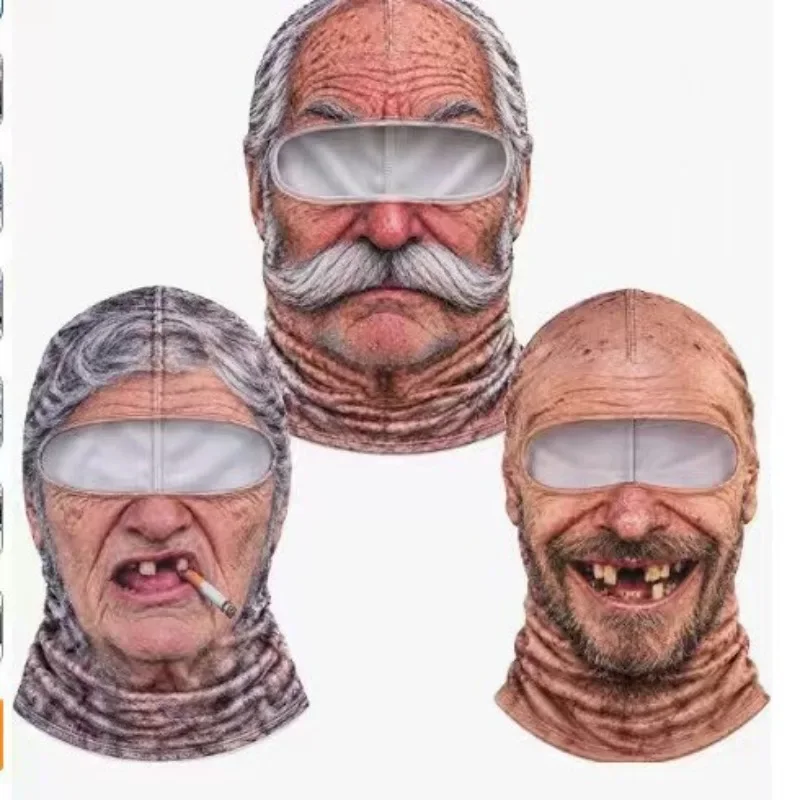Funny Prank Balaclava Milk‑Silk Breathable Face Hood Cosplay Headgear for Motorcycle Skiing Halloween Party Costume Accessory