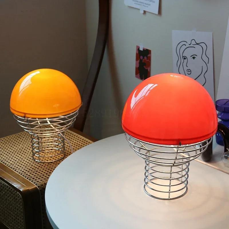

Nordic Glass Table Lamps Retro Metal Spring Glass Table Light Modern Bedside Lamp Bedroom Living Room Decor Childrens Lighting