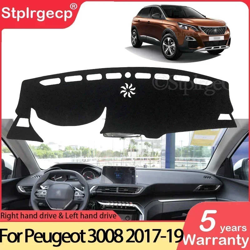 

Для Peugeot 3008 2017 2018 2019 Mk2 3008GT GT противоскользящий коврик для приборной панели, солнцезащитный коврик для приборной панели, защитный ковер, автомобильные аксессуары
