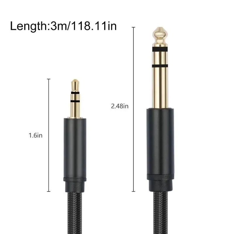 Y1UB 3.5 مللي متر إلى 6.35 مللي متر كابل ثنائي الاتجاه كابل ذكر إلى كابل ذكر للجيتار الكهربائي #6