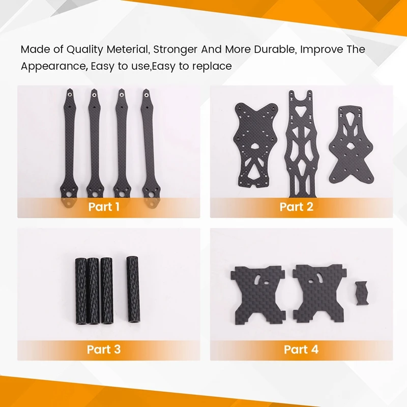 For APEX HD 7 Inch Frame Kit Carbon Fiber Quadcopter Long Range 5.5Mm Arm 315Mm DIY Parts For FPV Freestyle RC Drone