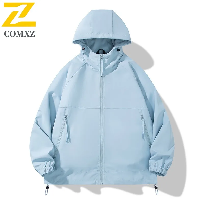 

COMXZ 2024, мужская и женская водонепроницаемая свободная функциональная рабочая одежда, куртка, весенне-осенняя пара, уличная повседневная ветровка, пальто