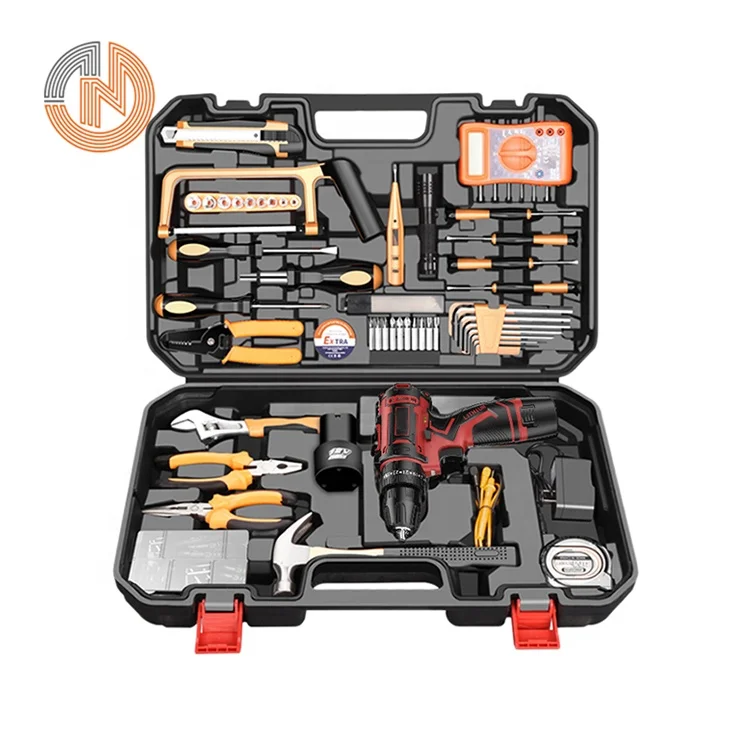 Professional auto car repair multi power hardware tools kit household electric impact drill bit electrical toolbox set