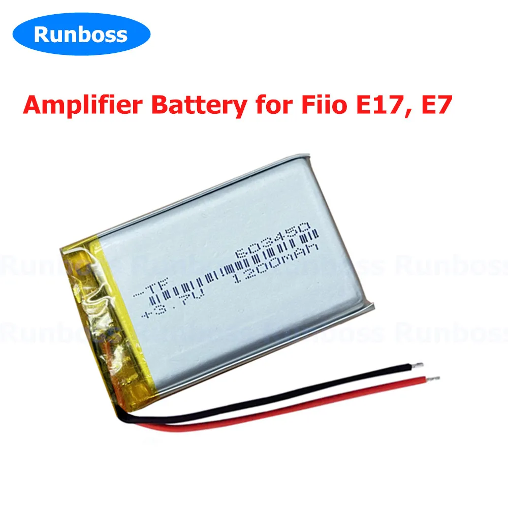 Replacement 3.7V 1200mAh 523455 603450 Amplifier Battery for Fiio E17, E7 rechargeable Battery 2 Wires