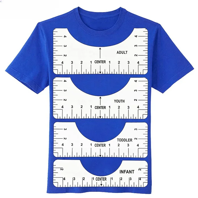 New 4pcs/set T-Shirt Alignment Ruler T Shirt Alignment Tool for Chart Drawing Template Clothing Pattern Design DIY Sewing Tools