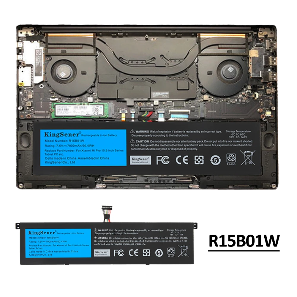 KingSener R15B01W batterie d'ordinateur portable pour Xiaomi Pro 15.6 pouces série TM1701 171501 -AQ TM1707 Notebook 7900mAh/60.4WH Outils gratuits