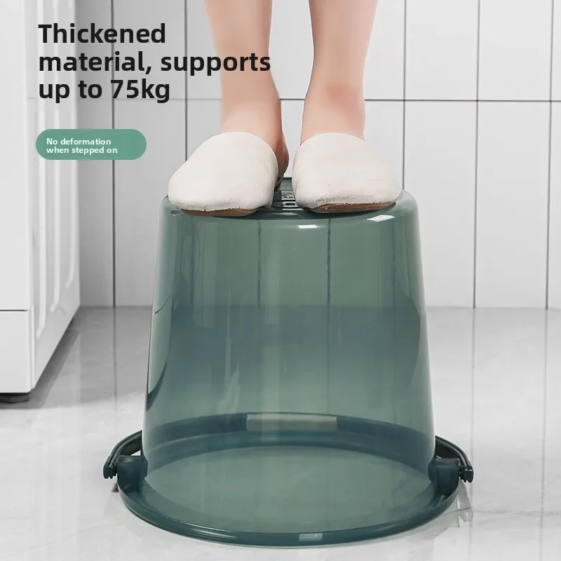 Large Capacity Transparent Water Bucket Set for Student Dormitory Use Handheld Bath Bucket Washbasin Home Use Thickened Water...