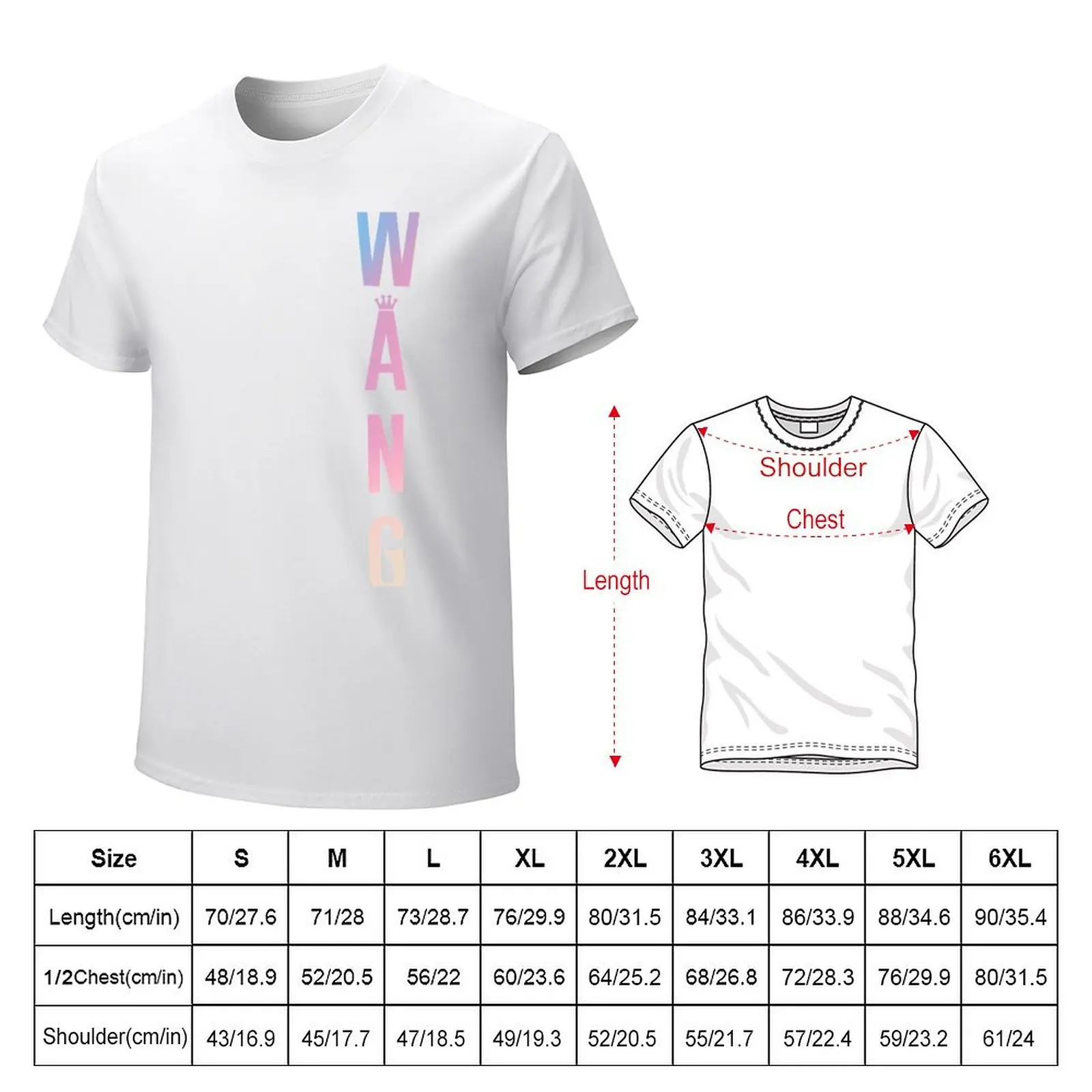 WANG – pastel vertical T-shirt summer tops customs design your own for a boy t shirt for men