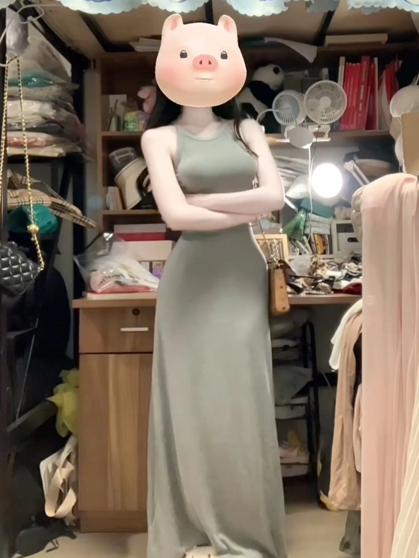 ay Strapl Bodycon Dr Dames Zomer 2025, Nieuwe Sle Lange Rok Hoge Taille Pure Kleur Japanse Zoete Sle Geen Sve